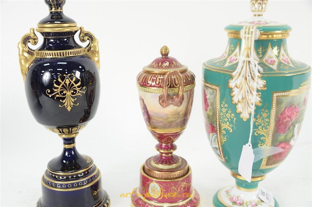 Royal Vienna Porcelain , Five Piece Group of Pottery and Porcelain, to include three ...