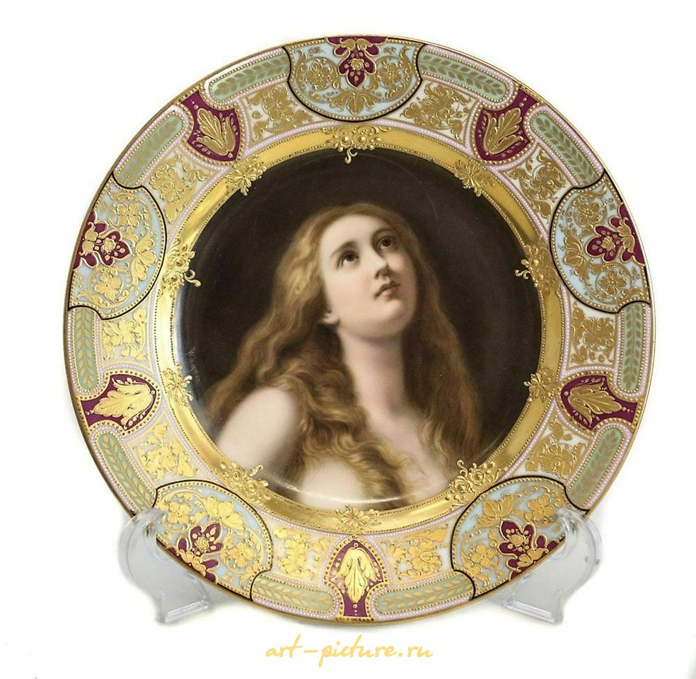 Royal Vienna Porcelain , Royal Vienna Cabinet Plate of a Beauty, Wagner