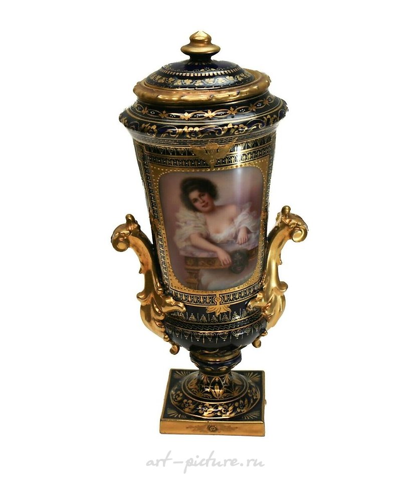 Royal Vienna Porcelain , Royal Vienna Hand Painted Porcelain Urn
