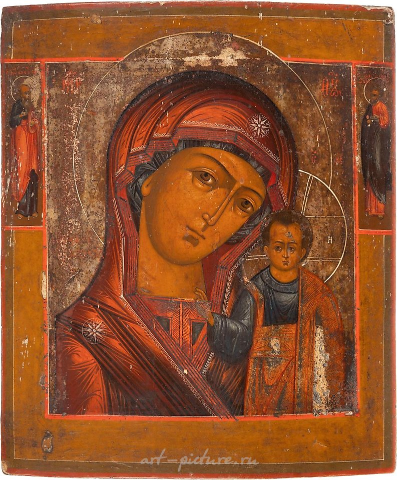 Russian silver , LARGE ICON WITH THE MOTHER OF GOD OF KAZAN (KAZANSKAJA)