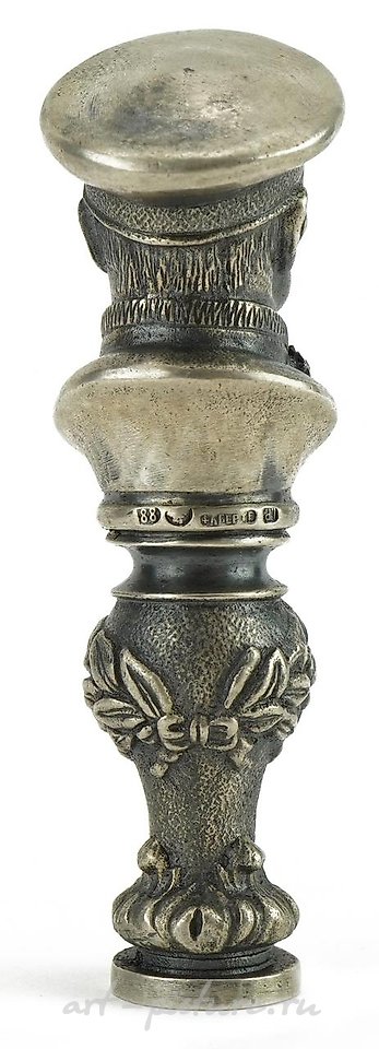 Russian silver , Silver desk seal in the form of a Russian officer in uniform...