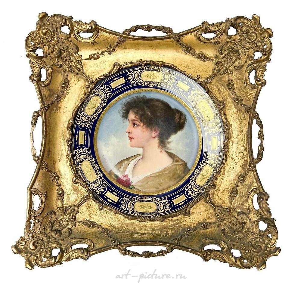 Royal Vienna Porcelain , Royal Vienna Austria Hand Painted Porcelain Portrait Plate F...