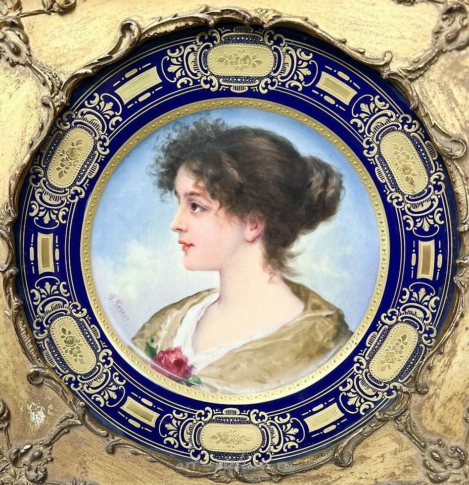 Royal Vienna Porcelain , Royal Vienna Austria Hand Painted Porcelain Portrait Plate F...