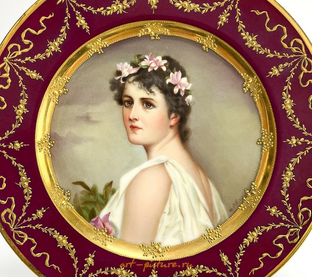 Royal Vienna Porcelain , Royal Vienna Austria Porcelain Cabinet Plate, Undine, circa ...