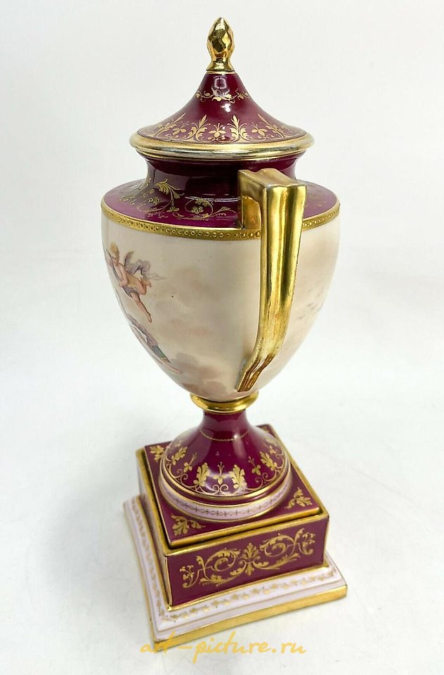 Royal Vienna Porcelain , Royal Vienna Austrian Hand Painted Porcelain Twin Handled Ur...