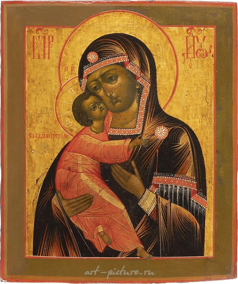 Russian silver , SMALL ICON WITH THE MOTHER OF GOD OF VLADIMIR (VLADIMIRSKAJ...