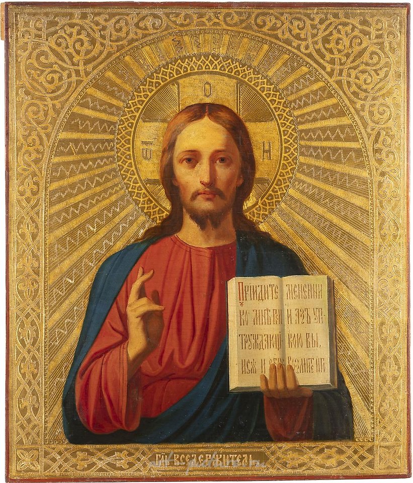 俄罗斯银 , 大型基督全能者像的图标