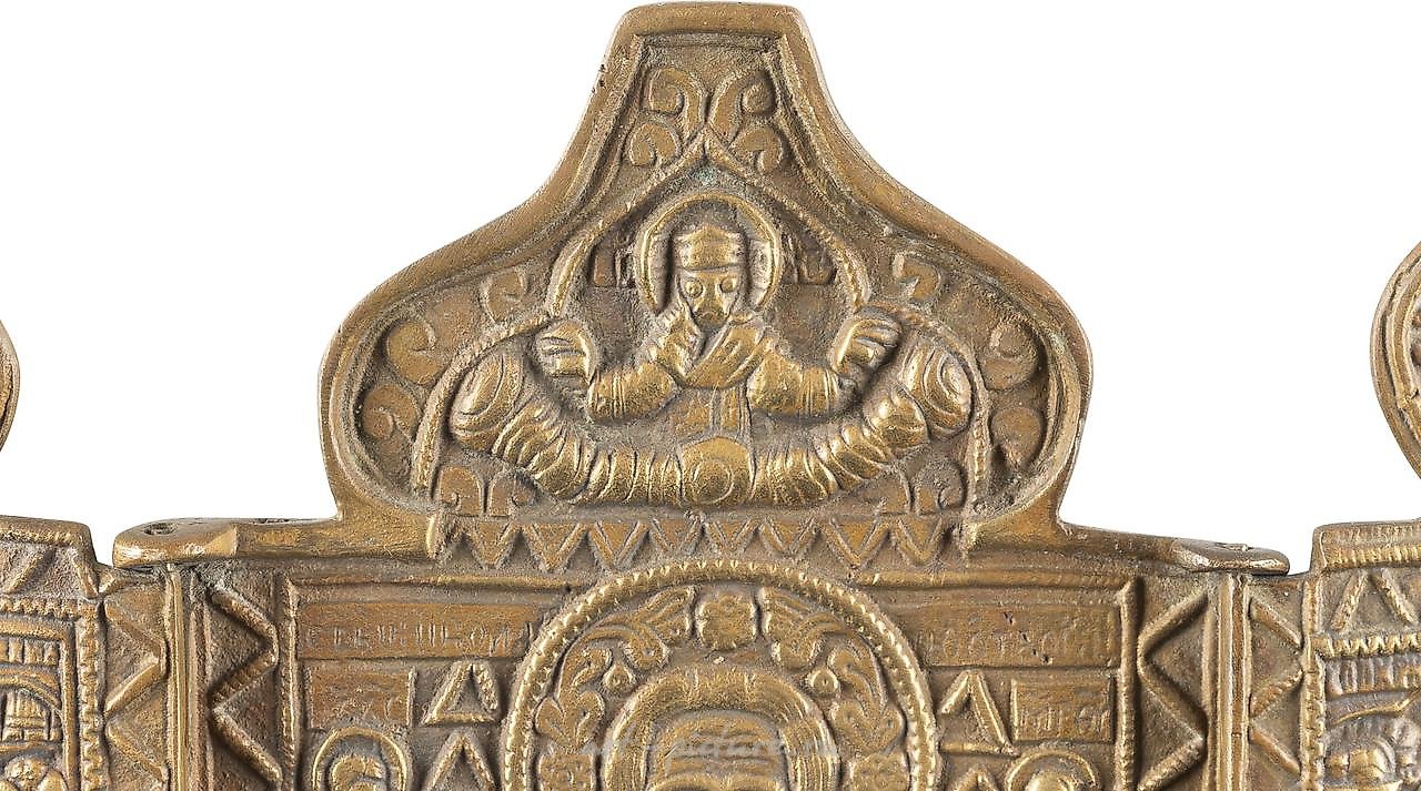 Русское серебро , ШЕСТЬ МЕДНЫХ ИКОН И ДВА ТРИПТИХА