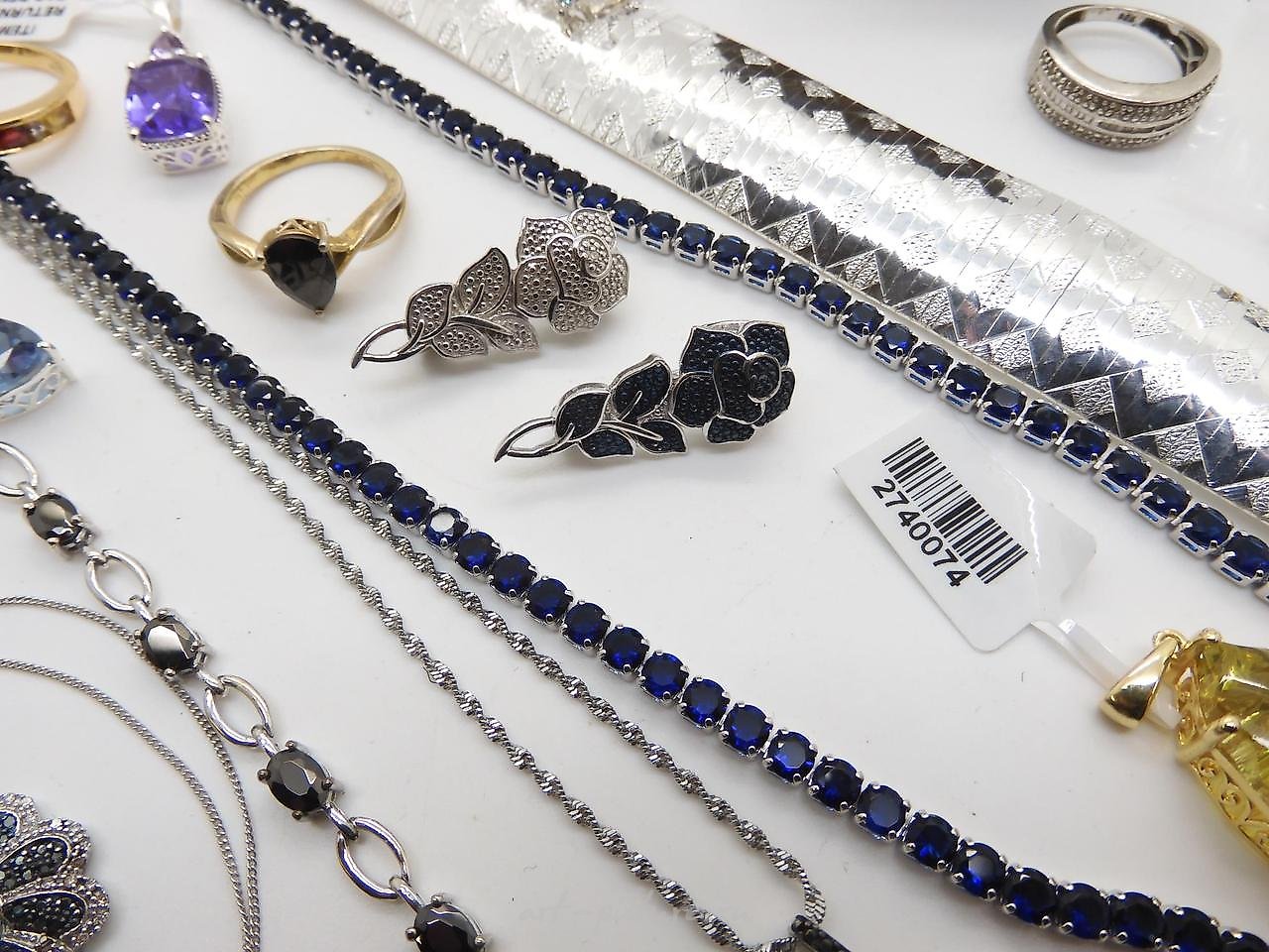 俄罗斯银 , 宽银手镯，银花吊坠