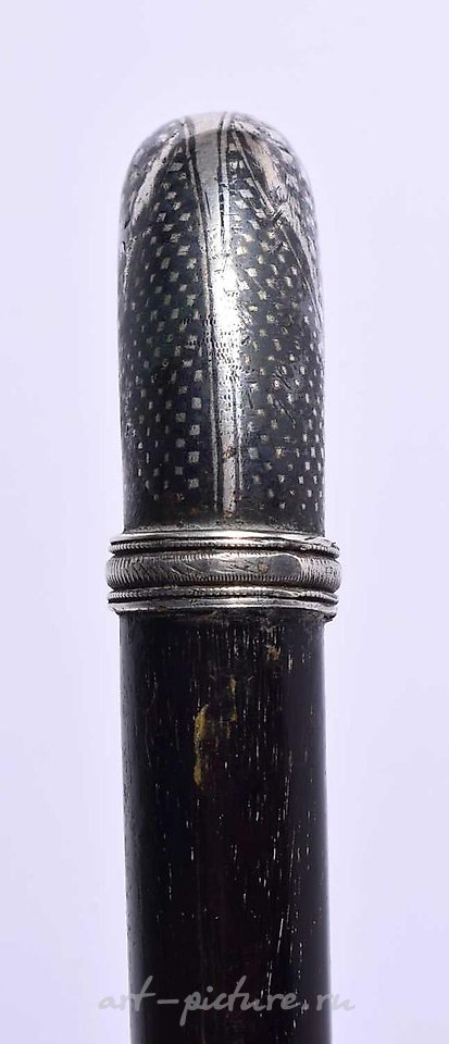 俄罗斯银 , 古老的84厘米长俄罗斯黑银饰品。