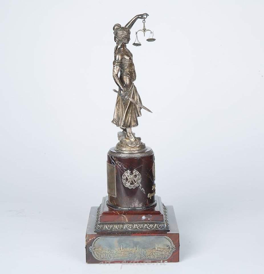 Russian silver , a silver presentation figure of justice, Ovchinnikov, St. Petersburg...