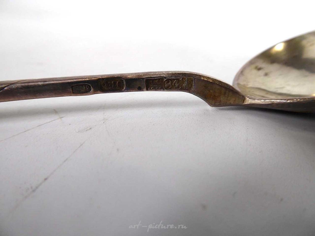 Russian silver , A Victorian silver and parcel gilt apostle spoon, maker RMEH...