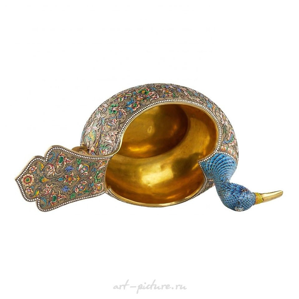 Русское серебро , Впечатляющий серебряный ковш Бекас