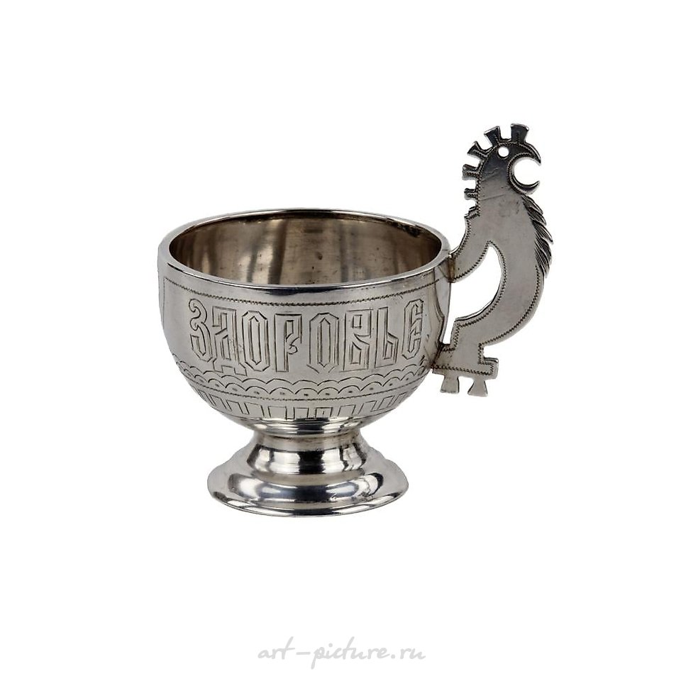 俄罗斯银 , 优雅的银制伏特加套装，以新俄罗斯风格设计