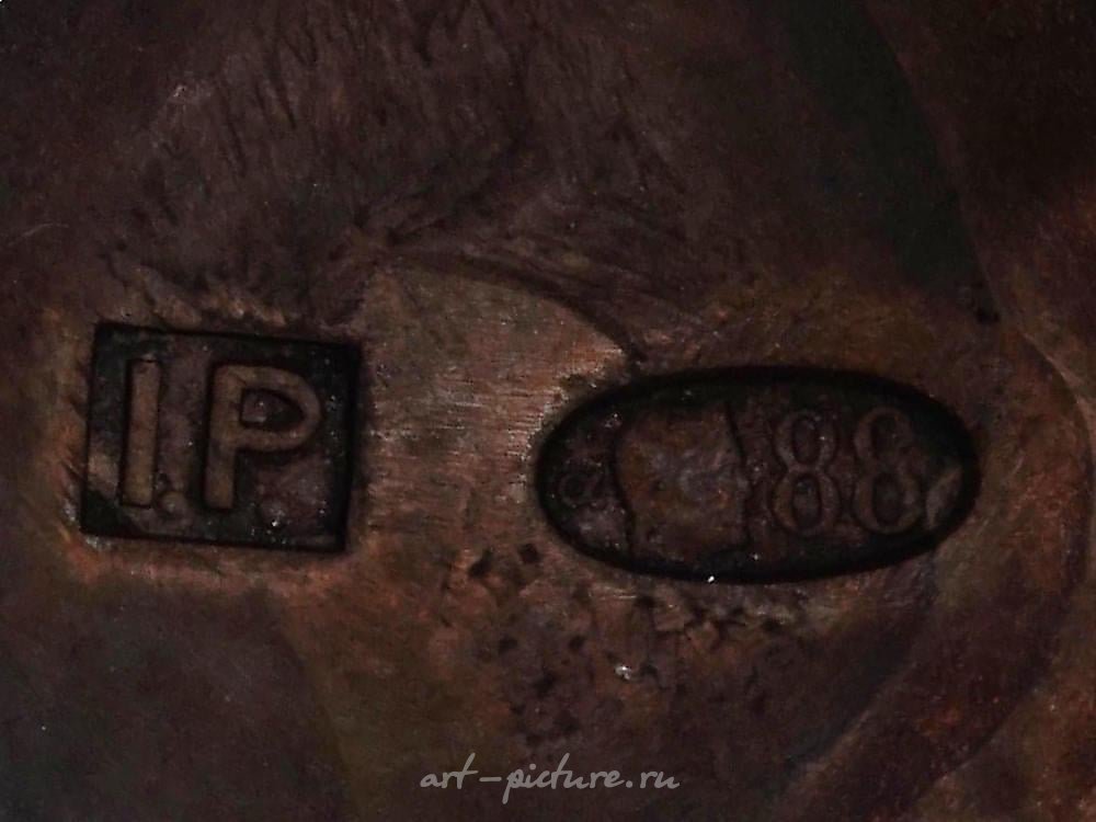 Русское серебро , Русская Императорская ручка для трости из позолоченного серебра и эмали.