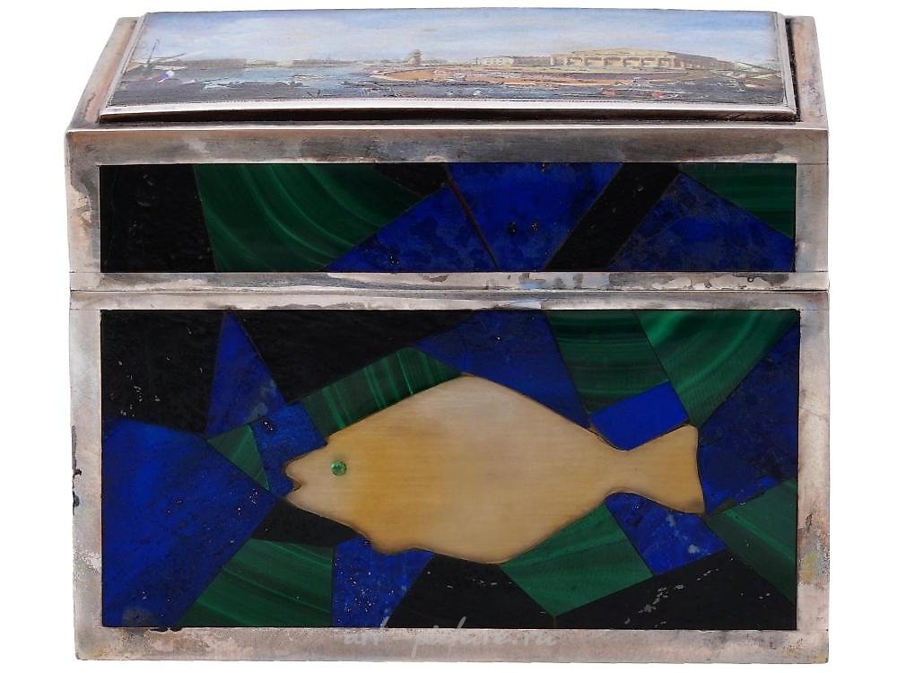 Russian silver , RUSSIAN PETER THE GREAT SILVER PRESENTATION BOX