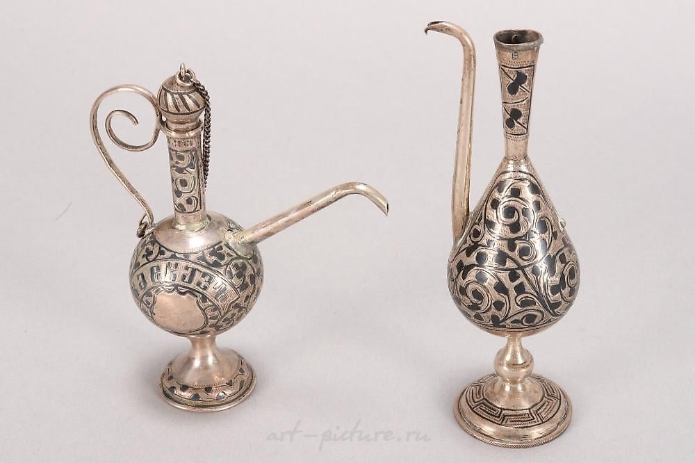 Russian silver , Early 20th Century Russian Niello Silver Belt