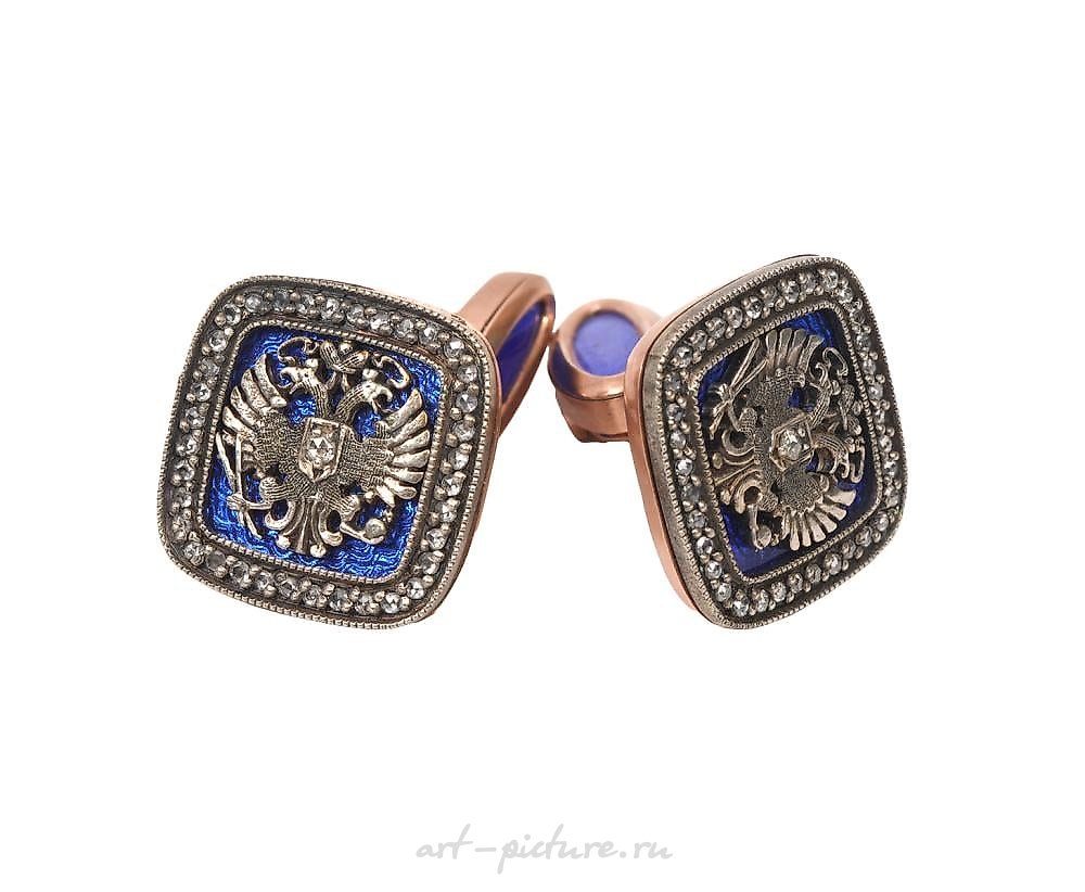 俄罗斯银 , 一对复古袖扣