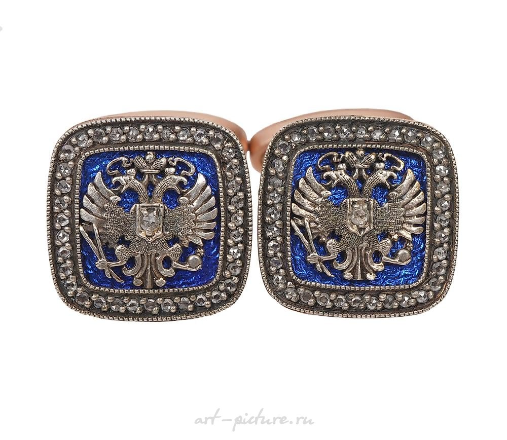 俄罗斯银 , 一对复古袖扣