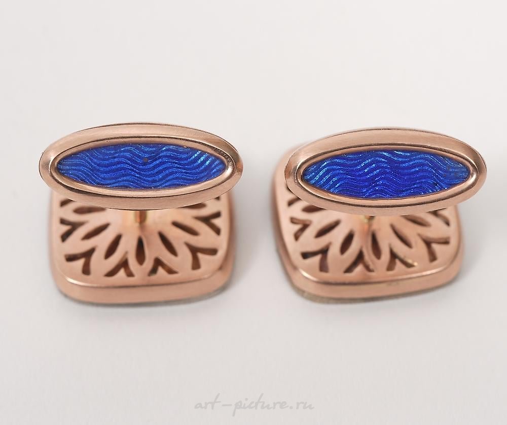 俄罗斯银 , 一对复古袖扣