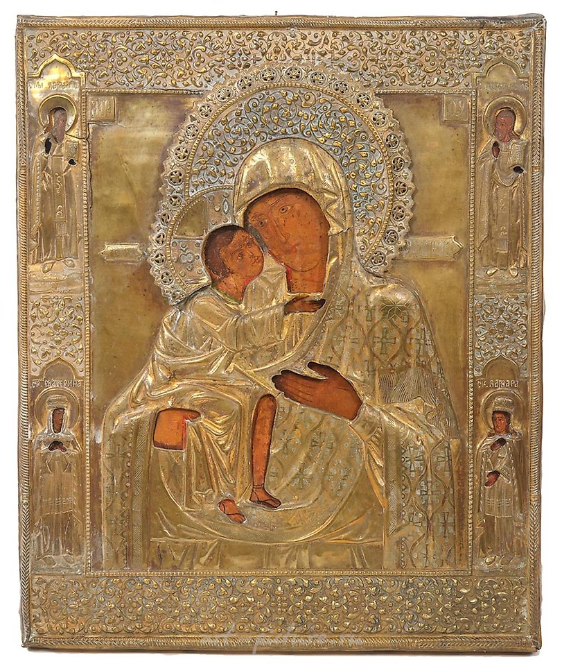 Русское серебро , Четыре русских иконы включают "Богородицу"