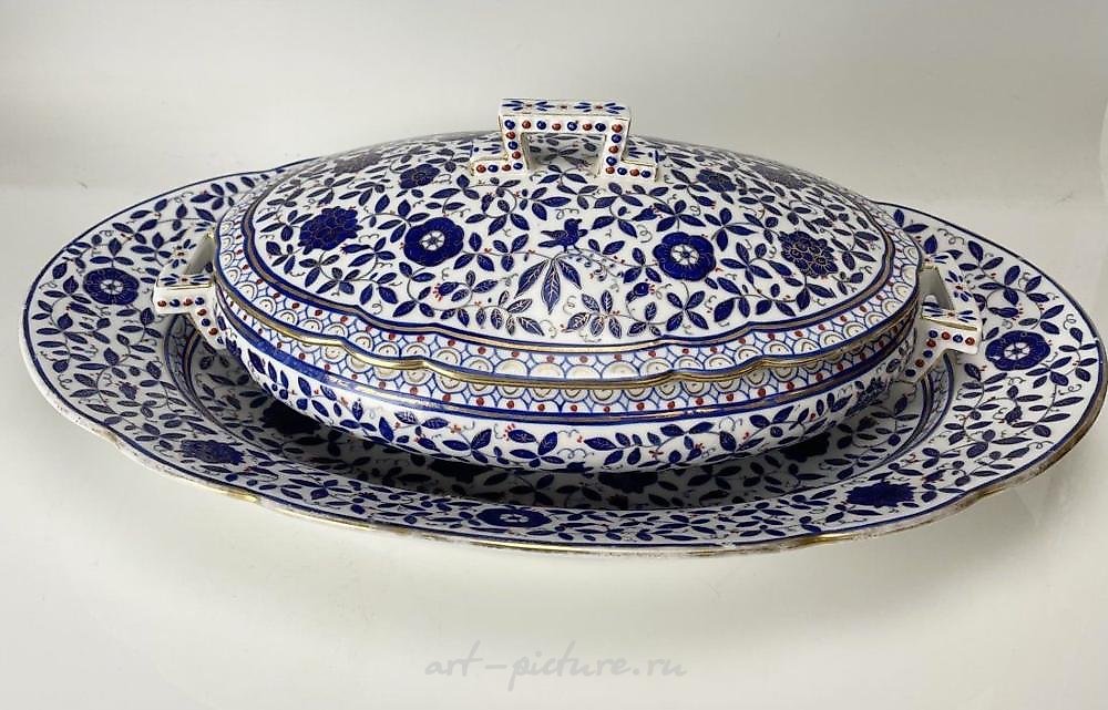 Royal Vienna Porcelain , PERSIAN MARKET ROYAL VIENNA SOUP TUREEN & PLATE