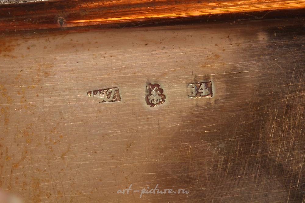 Русское серебро , Русская серебряная табакерка 19 века с чернью