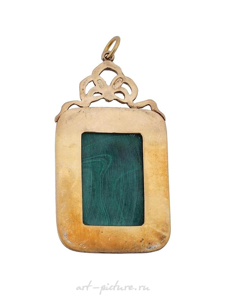 Russian silver , RUSSIAN SILVER ENAMEL MALACHITE GARNET PENDANT