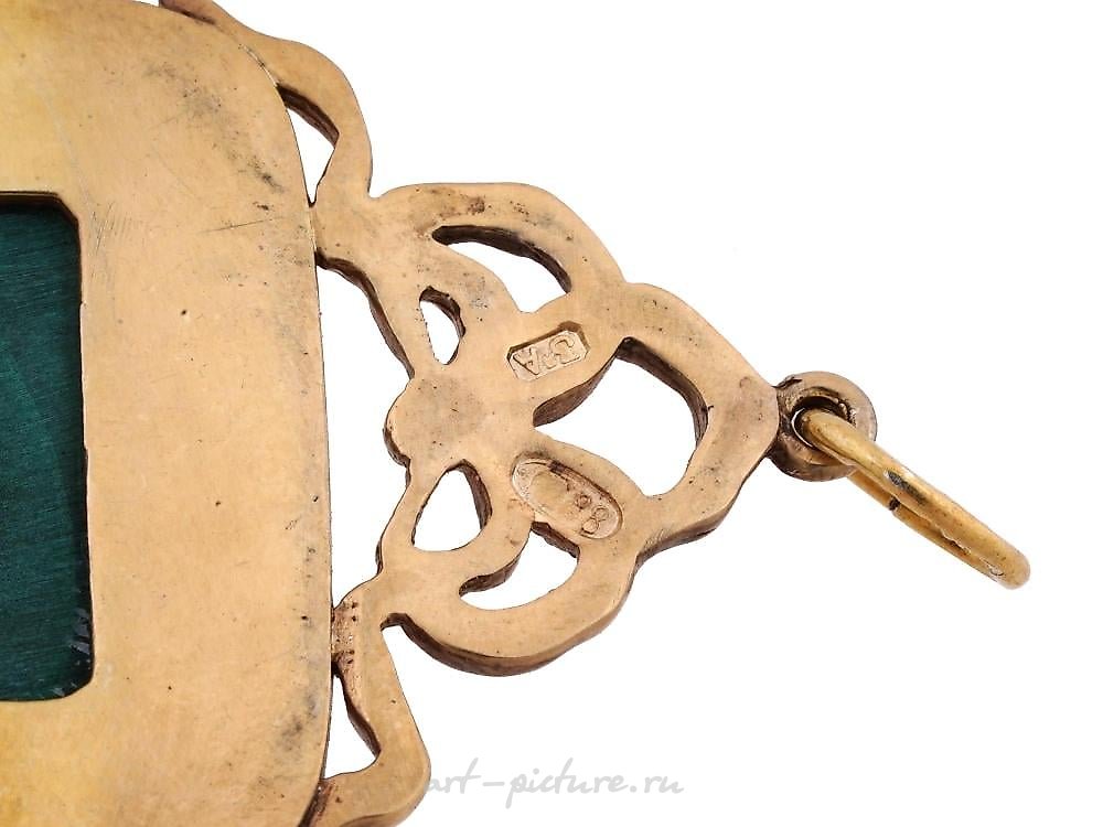 Russian silver , RUSSIAN SILVER ENAMEL MALACHITE GARNET PENDANT