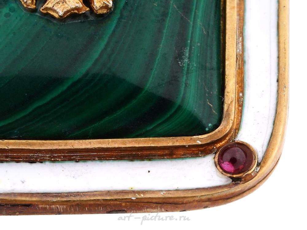 Russian silver , RUSSIAN SILVER ENAMEL MALACHITE GARNET PENDANT