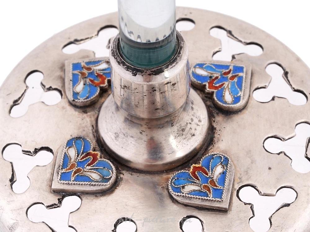 Russian silver , RUSSIAN 88 GILT SILVER CLOISONNE ENAMEL TEA CADDY