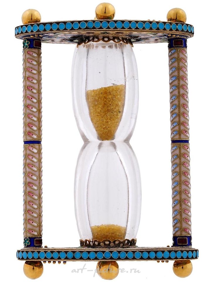 俄罗斯银 , 镀金和珐琅的银沙漏