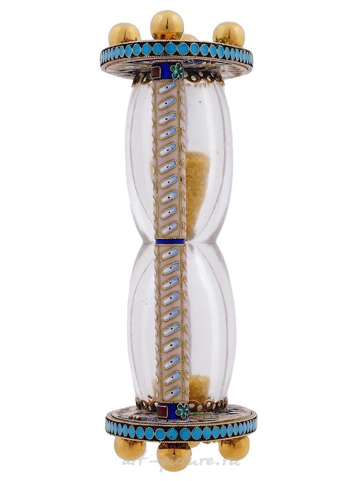 俄罗斯银 , 镀金和珐琅的银沙漏