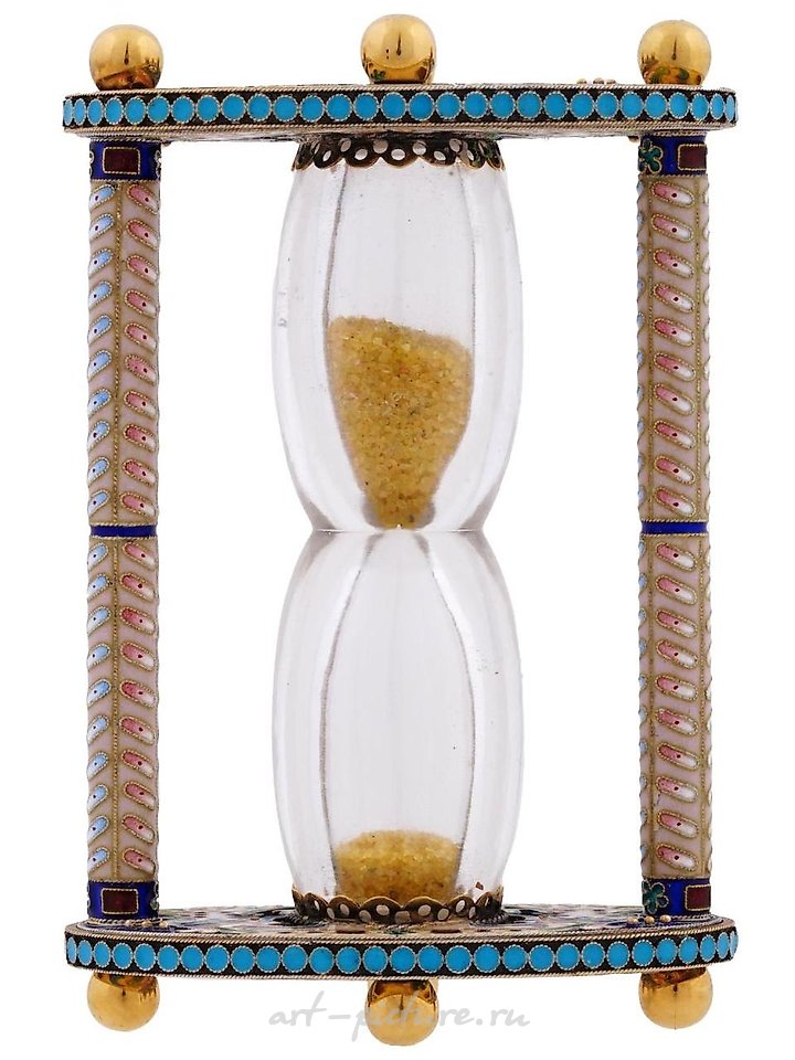 俄罗斯银 , 镀金和珐琅的银沙漏