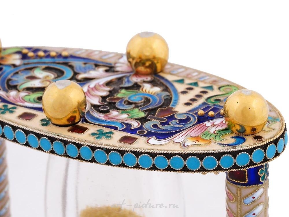 俄罗斯银 , 镀金和珐琅的银沙漏