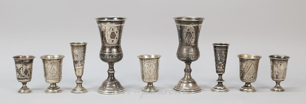 俄罗斯银 , 九个银杯用于祝圣