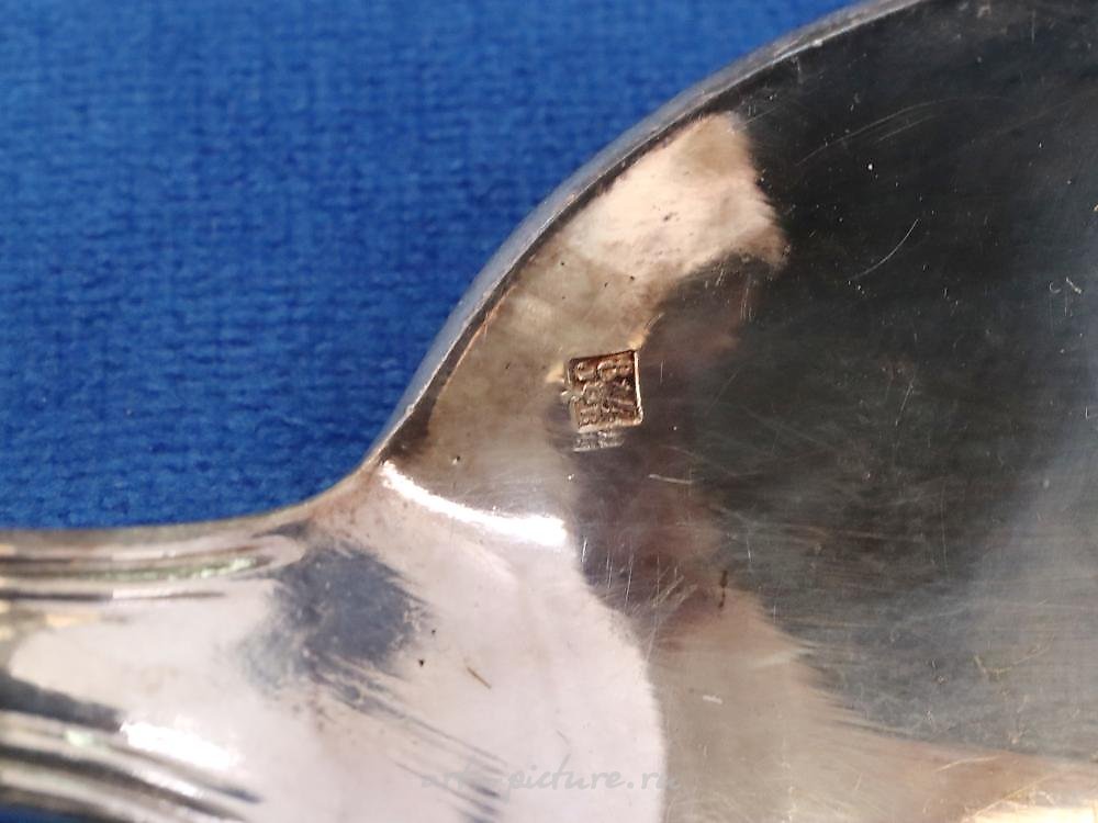 Русское серебро , СЕРВИРОВОЧНАЯ ЛОЖКА ИЗ РУССКОГО СЕРЕБРА, 102 ГРАММА, С КЛЕЙМОМ