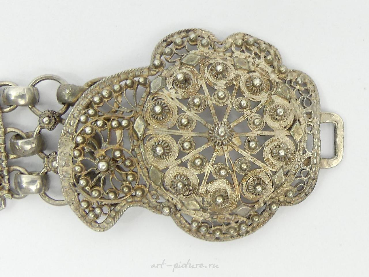 Russian silver , Chinese silver (tested) belt, circa 1900, 138 grams. 56 x 4 ...
