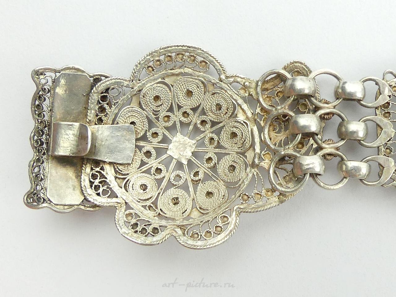 Russian silver , Chinese silver (tested) belt, circa 1900, 138 grams. 56 x 4 ...
