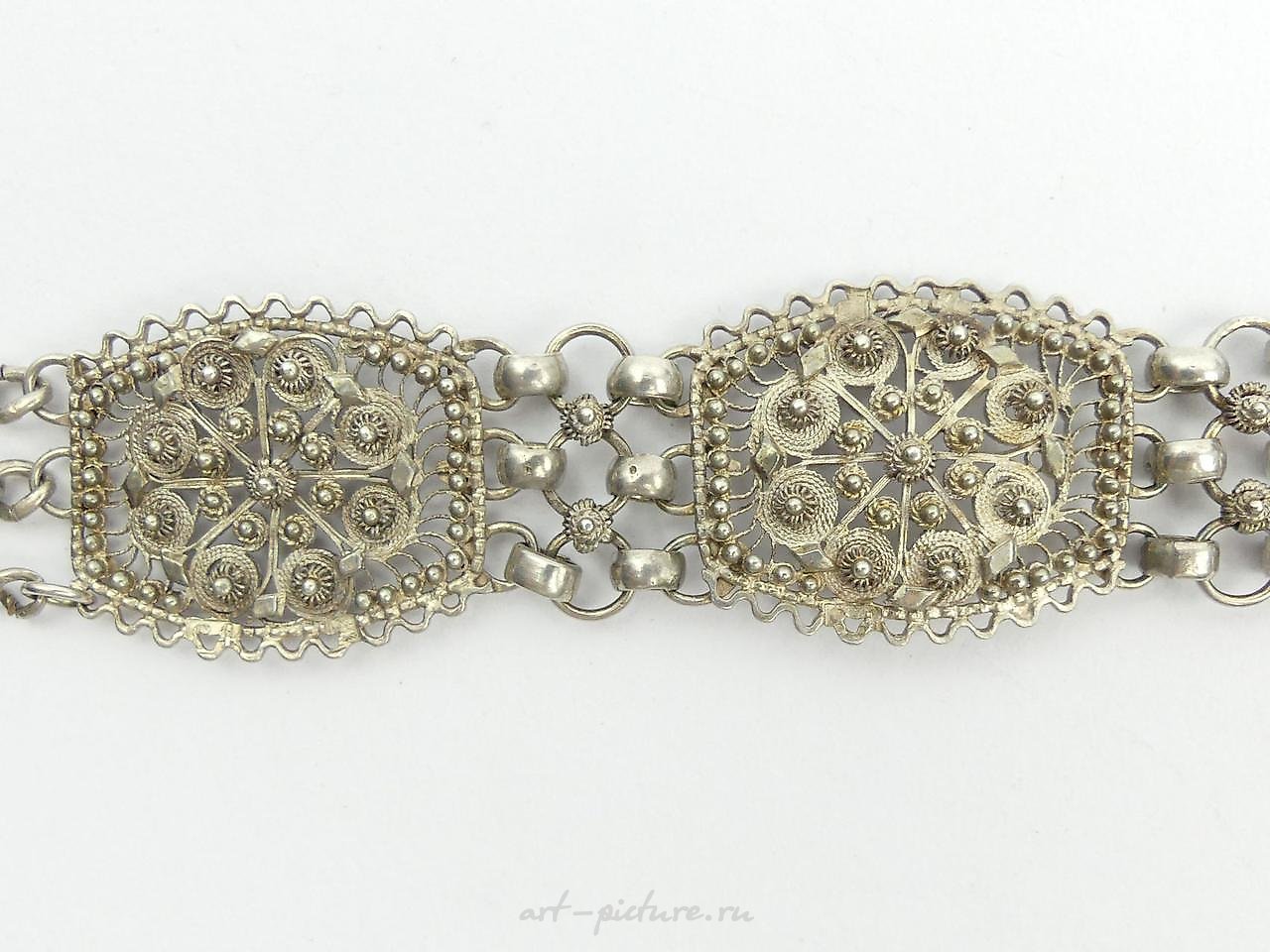 Russian silver , Chinese silver (tested) belt, circa 1900, 138 grams. 56 x 4 ...