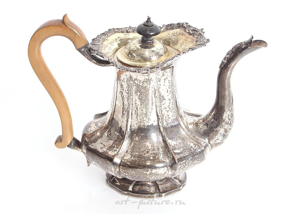 Russian silver , An Edwardian silver sugar shaker, of baluster fluted form, surm...