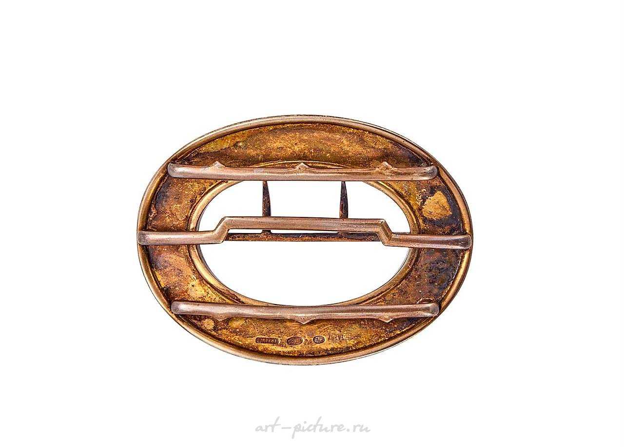 Russian silver , FABERGÉ, A RUSSIAN SILVER GILT, BLUE ENAMEL AND DIAMOND BELT...