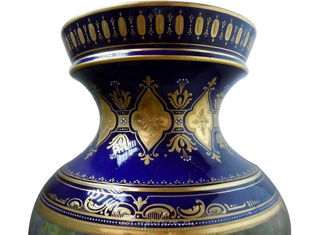 Royal Vienna Porcelain , MONUMENTAL ROYAL VIENNA STYLE PORCELAIN VASE YOUNG GIRL Maid...