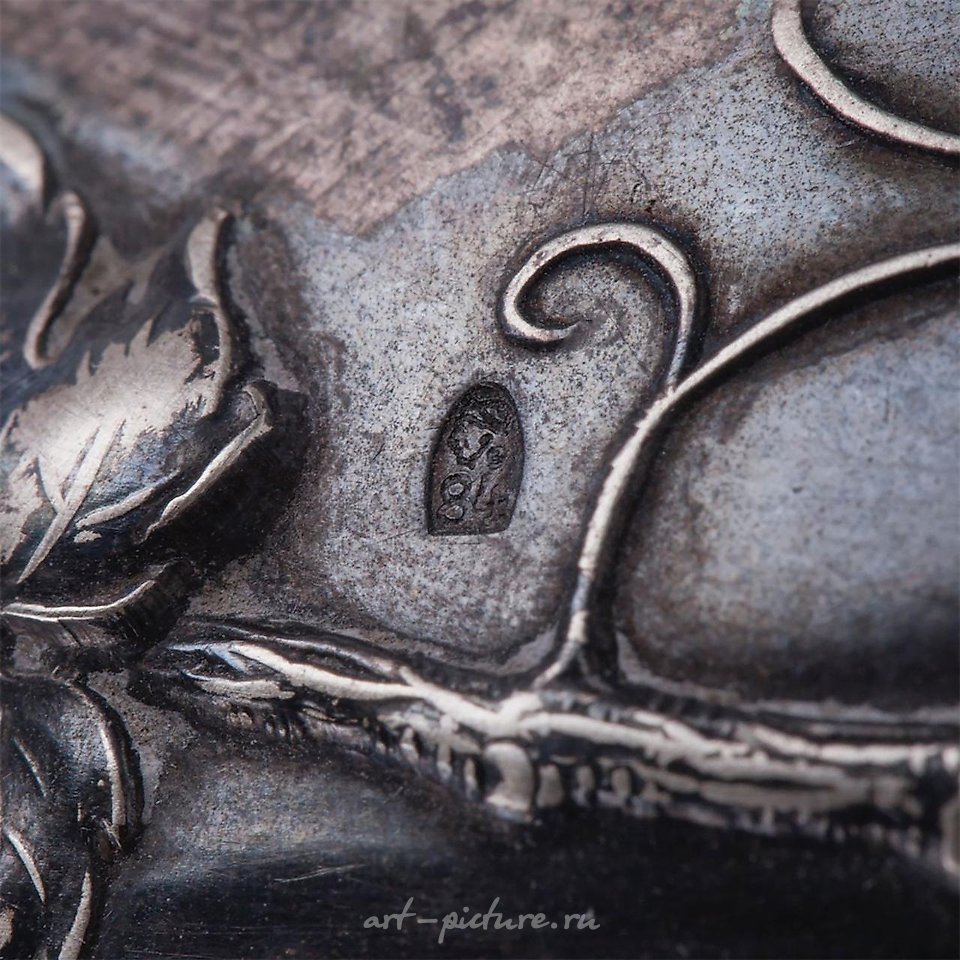 Russian silver , An interesting faience and cast silver beer mug with a rower...