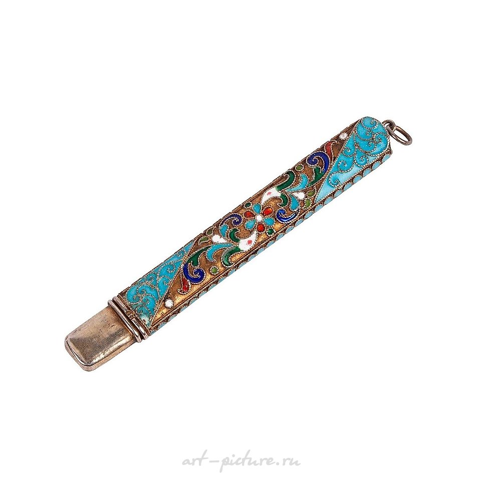Russian silver , A Russian Imperial Silver Cloisonne enamel pencil holder
