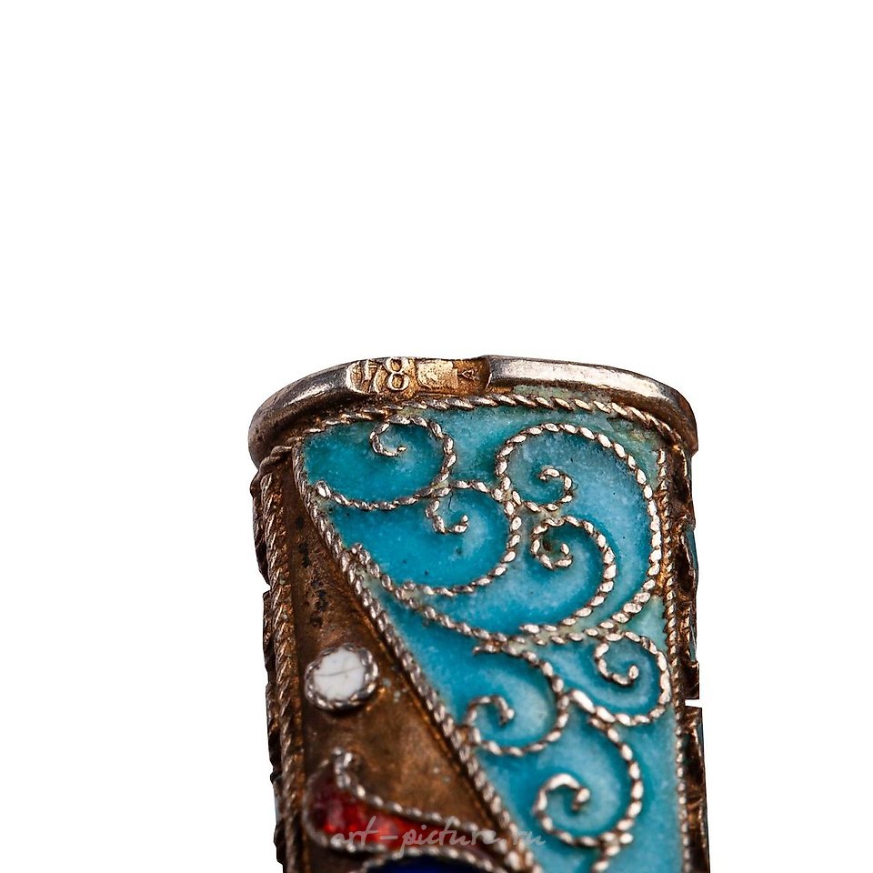 Russian silver , A Russian Imperial Silver Cloisonne enamel pencil holder