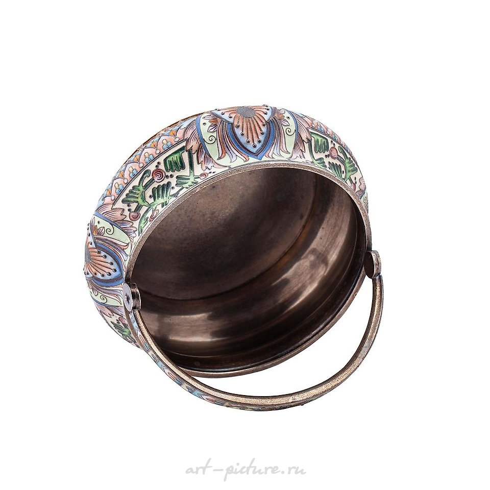 Russian silver , A Russian silver-gilt and cloisonné enamel vase from the 6th Artel.