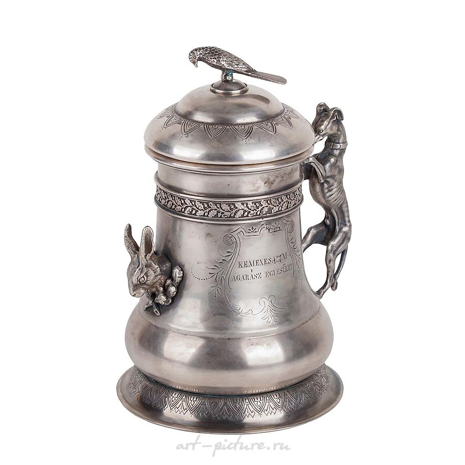 Русское серебро , Русский серебряный покрытый золотом кубок "Приз ассоциации охотничьего собаководства"