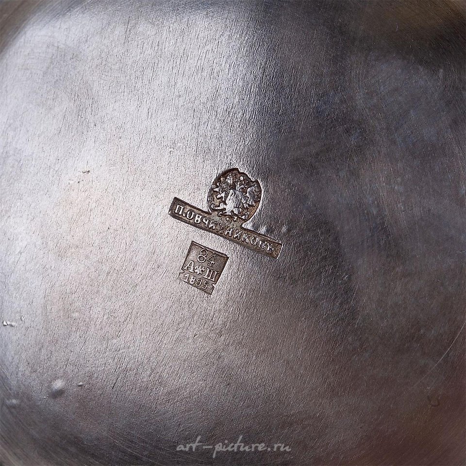 Russian silver , P. Ovchinnikov complete Russian silver-gilt tea set