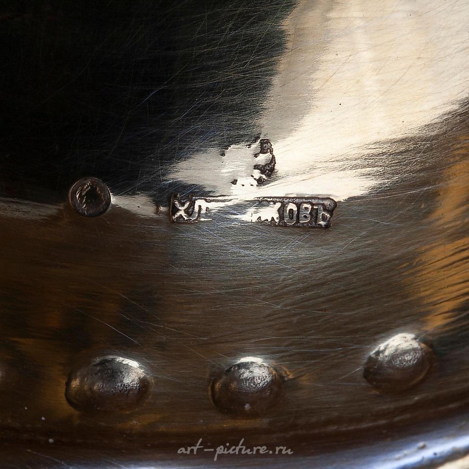 Russian silver , A Russian art nouveau style silver and cut crystal decanter ...